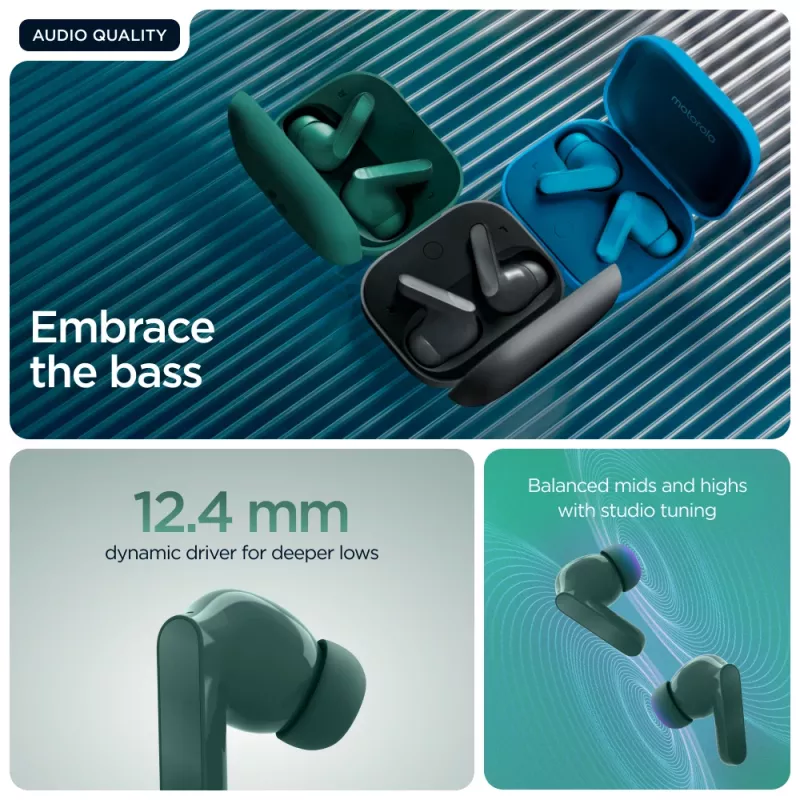 Motorola Moto Buds Bass headset True Wireless Stereo (TWS) intra-auricular chamadas/música Bluetooth verde