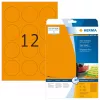 Etiquetas de impressora autoadesivas HERMA Etiquetas néon A4 Ø 60 mm redondas laranja vivo