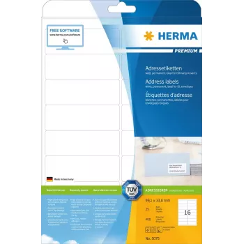 Etiquetas de endereço Premium HERMA A4 99,1x33,8 mm 400 unid.