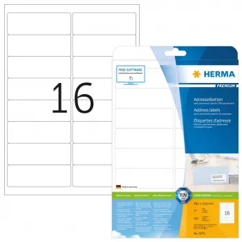 Etiquetas de endereço Premium HERMA A4 99,1x33,8 mm 400 unid.
