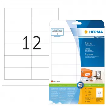 Etiqueta de impressora autoadesiva HERMA Labels Premium A4 97x42,3 mm