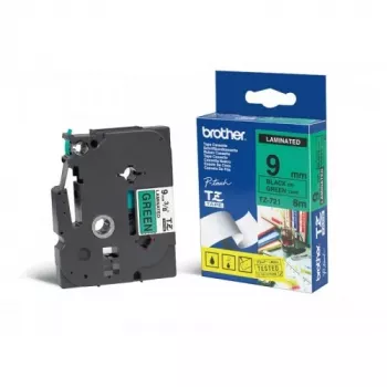 Fita de etiquetagem Brother TZ-721 preto sobre verde 9 mm