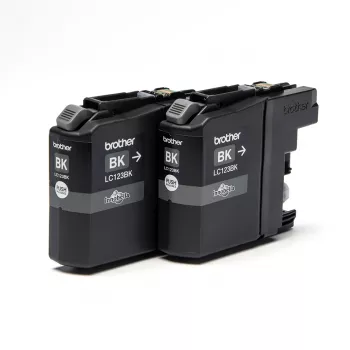 Brother LC123BK pack de 2, preto, tinta pigmentada, 1 unid., 600 páginas, 600 páginas, multipack