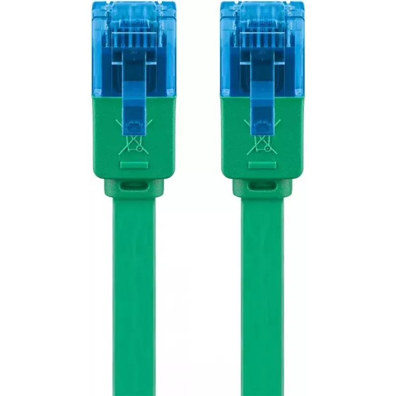 Cabo patch plano Goobay CAT 6A U/UTP verde 0,5 m