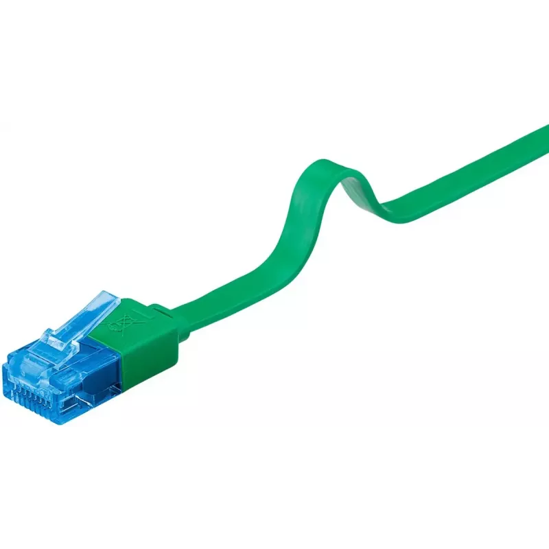 Cabo patch plano Goobay CAT 6A U/UTP verde 0,5 m