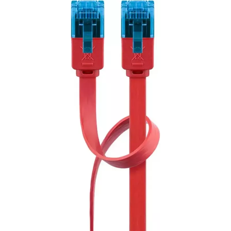Cabo patch plano Goobay CAT 6A U/UTP vermelho 0,5 m