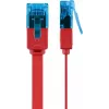 Cabo patch plano Goobay CAT 6A U/UTP vermelho 0,5 m