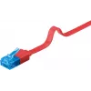 Cabo patch plano Goobay CAT 6A U/UTP vermelho 0,5 m