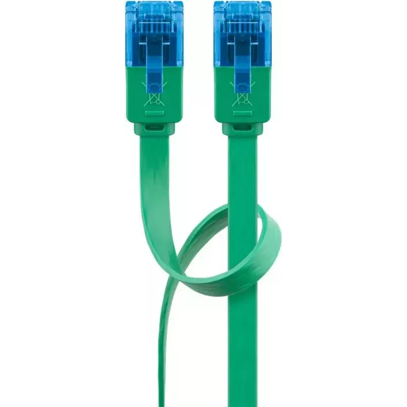 Cabo patch plano Goobay CAT 6A U/UTP 1 m verde RJ-45