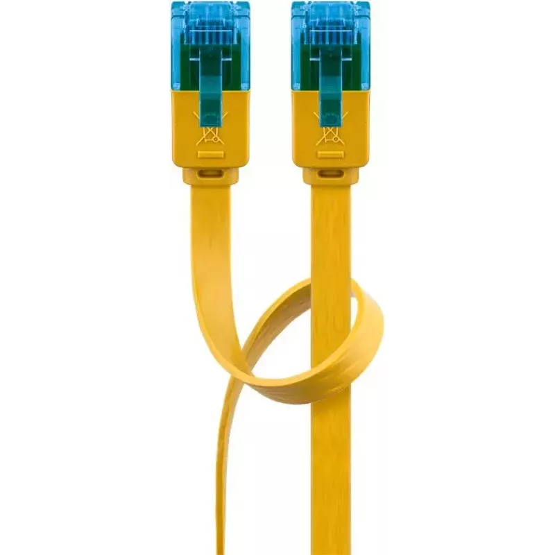 Cabo patch plano Goobay CAT 6A U/UTP amarelo 2 m