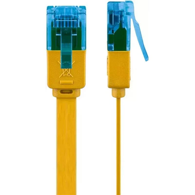 Cabo patch plano Goobay CAT 6A U/UTP amarelo 2 m