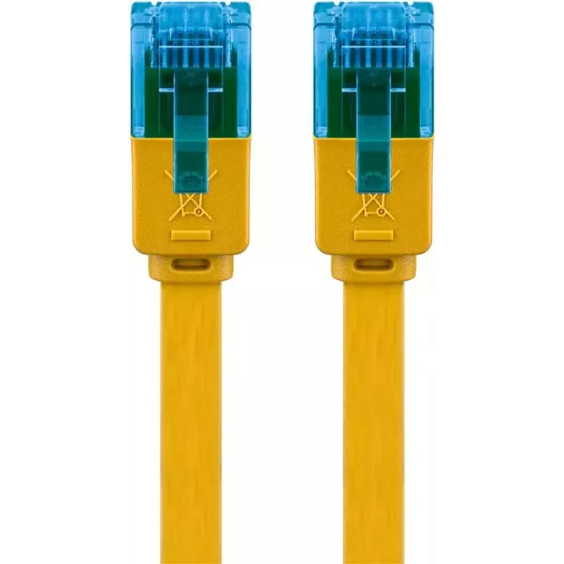 Cabo patch plano Goobay CAT 6A U/UTP amarelo 2 m