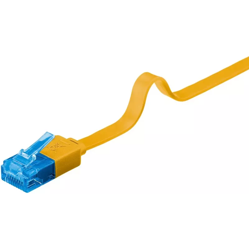 Cabo patch plano Goobay CAT 6A U/UTP amarelo 2 m