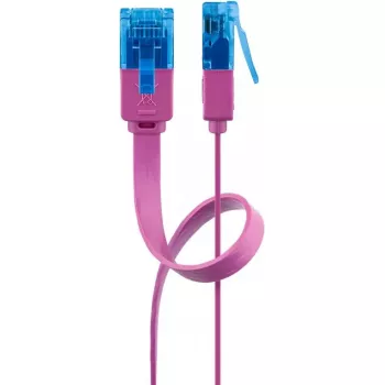Cabo patch plano Goobay CAT 6A U/UTP magenta 2 m