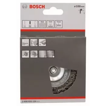 Roda de escova de arame Bosch 2 608 622 124 10 cm Diâmetro da haste 6 mm
