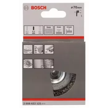 Escova de arame Bosch 2 608 622 121 7 cm Diâmetro 6 mm Haste