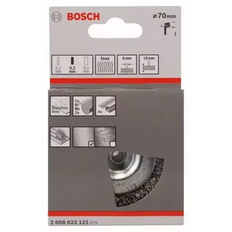 Escova de arame Bosch 2 608 622 121 7 cm Diâmetro 6 mm Haste