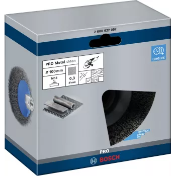 Escova de polir Bosch Clean for Metal Tapered Brushes Crimped Wire
