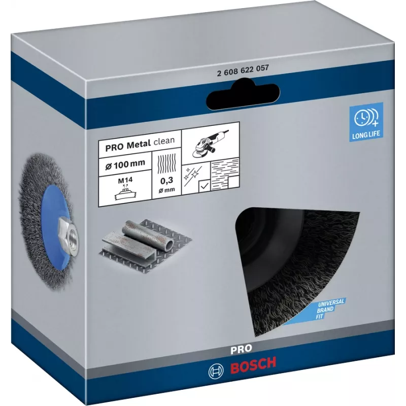 Escova de polir Bosch Clean for Metal Tapered Brushes Crimped Wire