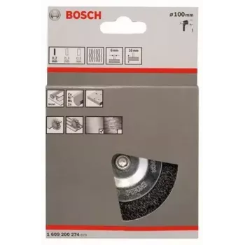 Escova de aço Bosch 1 609 200 274 10 cm diâmetro da haste 6 mm