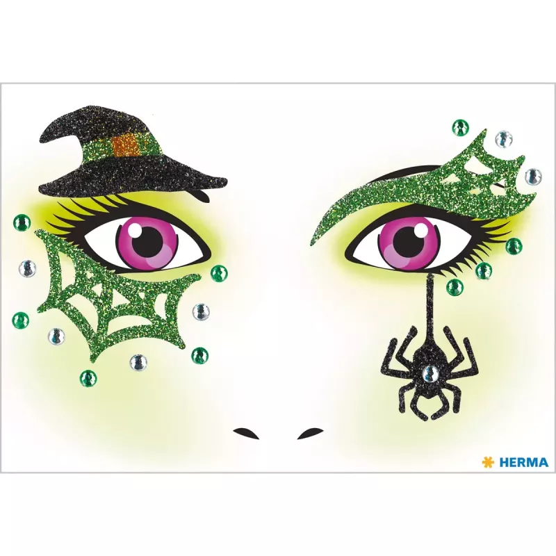 Autocolante de arte facial HERMA bruxa