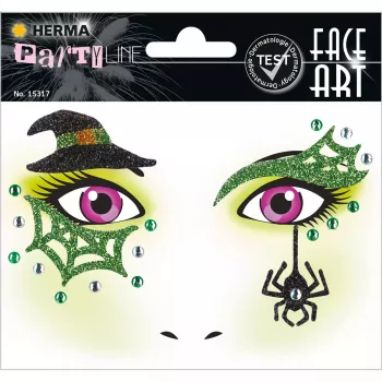Autocolante de arte facial HERMA bruxa