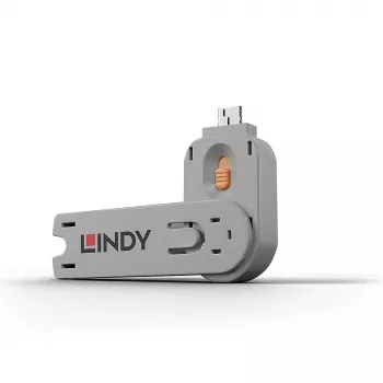 Chave de bloqueio de porta USB Type-A Lindy, laranja