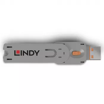 Chave de bloqueio de porta USB Type-A Lindy, laranja