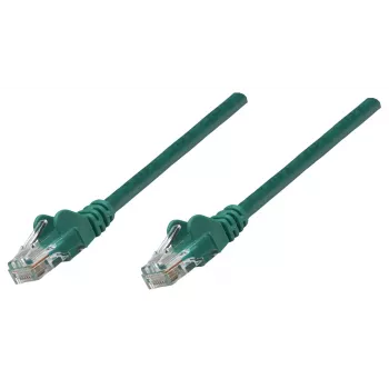 Cabo de rede patch Intellinet, Cat6, 0,25 m, verde, CCA, U/UTP, PVC, RJ45, contactos banhados a ouro, sem patilha, com bainha de proteção, garantia vitalícia