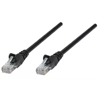 Cabo de rede patch Intellinet, Cat6, 10 m, preto, cobre, U/UTP, PVC, RJ45, contactos banhados a ouro, sem patilha, alívio de tensão, garantia vitalícia