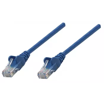 Cabo de rede patch Intellinet, Cat6, 7,5 m, azul, cobre, U/UTP, PVC, RJ45, contactos banhados a ouro, patilha protegida, bainha moldada, garantia vitalícia
