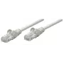 Cabo de rede patch Intellinet, Cat6, 0,25 m, cinzento, CCA, U/UTP, PVC, RJ45, contactos banhados a ouro, sem patilha, bainha de proteção contra dobras, garantia vitalícia