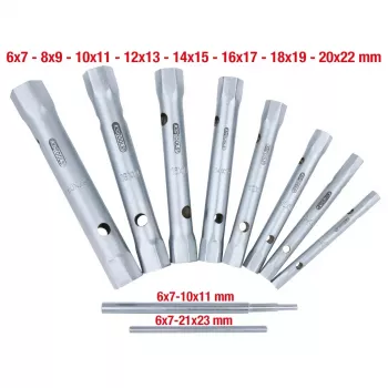 KS Tools Classic 518.0900 Conjunto de chaves de tubo, 10 unid., 6x7-20x22 mm