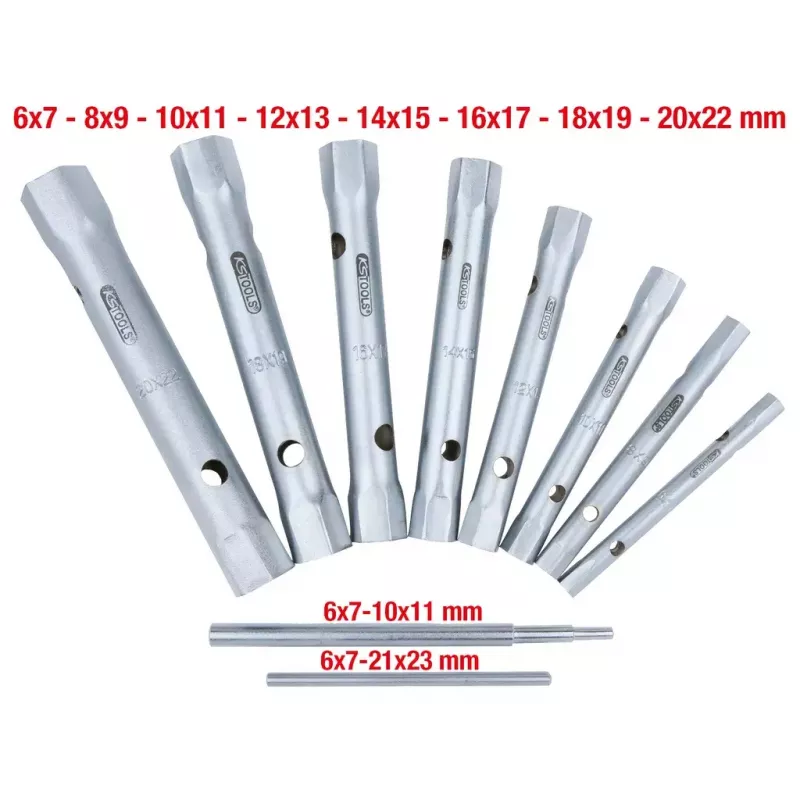 KS Tools Classic 518.0900 Conjunto de chaves de tubo, 10 unid., 6x7-20x22 mm