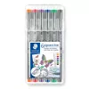 Caneta fineliner Staedtler Pigment Liner 30803-SSB6 Azul Castanho Verde Laranja Vermelho Violeta