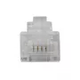 Ficha modular ACT RJ11 (6P/4C) para cabo redondo com condutores flexíveis