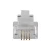 Ficha modular ACT RJ11 (6P/4C) para cabo redondo com condutores flexíveis