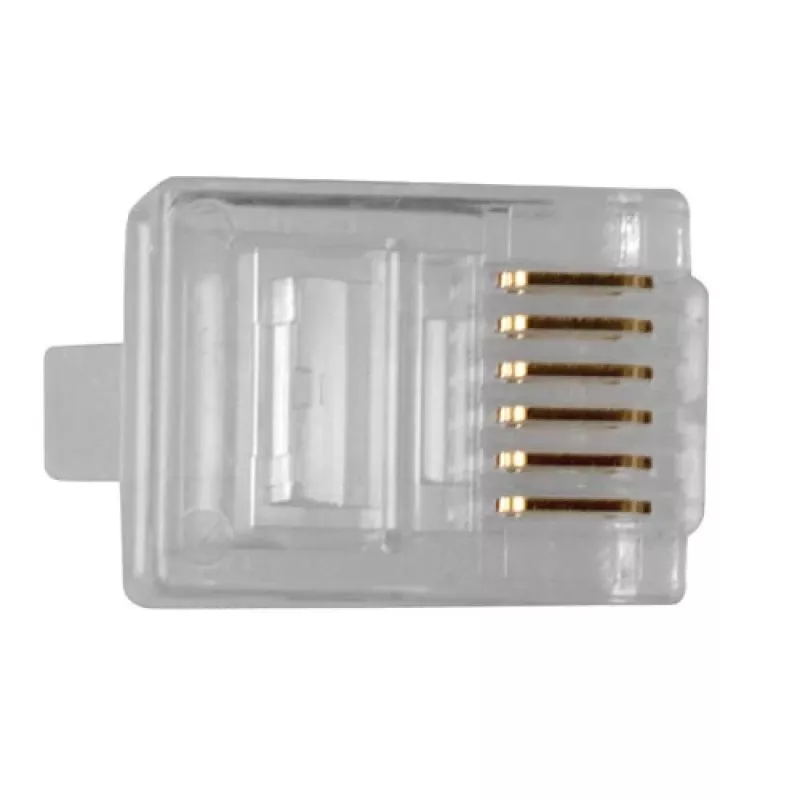 Ficha modular ACT RJ12 (6P/6C) para cabo plano