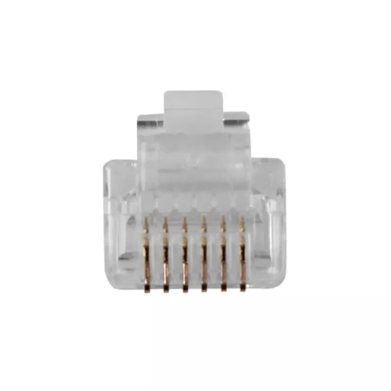 Conector modular ACT RJ12 (6P/6C) para cabo redondo com condutores flexíveis
