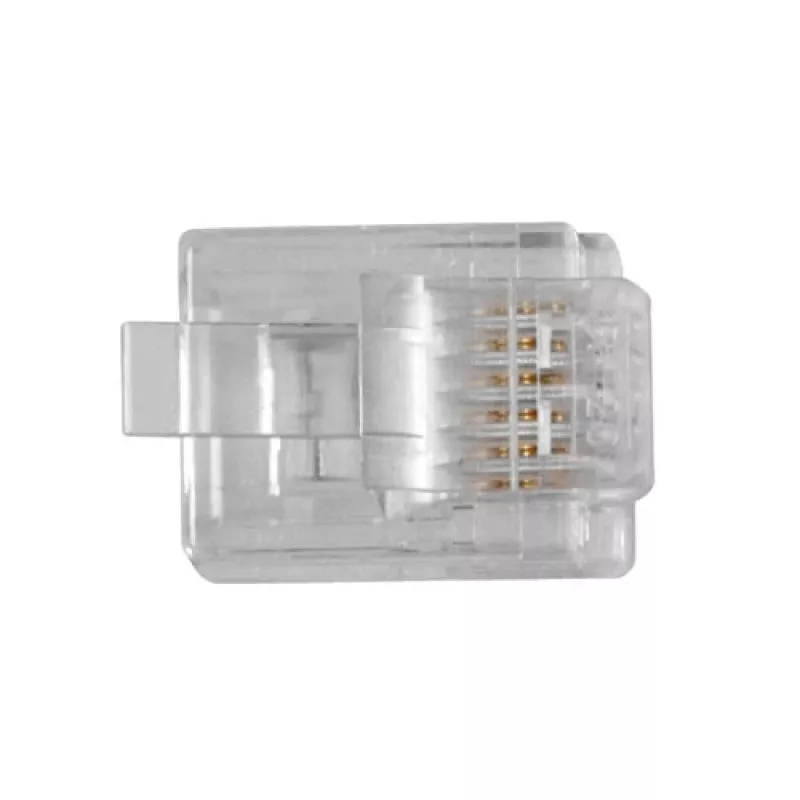 Conector modular ACT RJ12 (6P/6C) para cabo redondo com condutores flexíveis