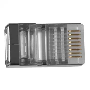 Conector modular blindado ACT RJ45 (8P/8C) para cabo redondo com condutores flexíveis