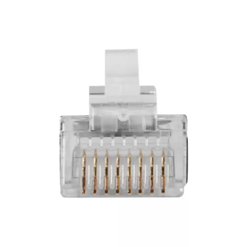 Conector modular blindado ACT RJ45 (8P/8C) para cabo redondo com condutores flexíveis