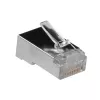 Conector modular blindado ACT RJ45 (8P/8C) para cabo redondo com condutores flexíveis