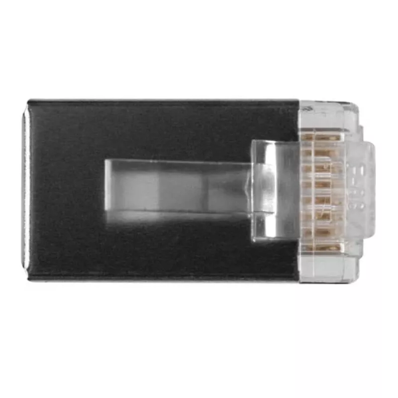 Conector modular blindado ACT RJ45 (8P/8C) para cabo redondo com condutores flexíveis
