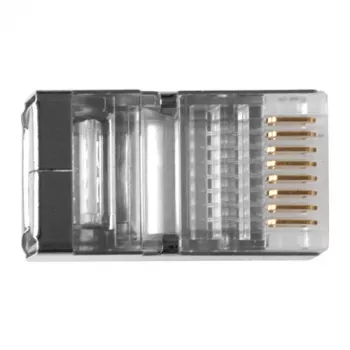 Conector modular blindado ACT RJ45 (8P/8C) para cabo redondo com condutores maciços