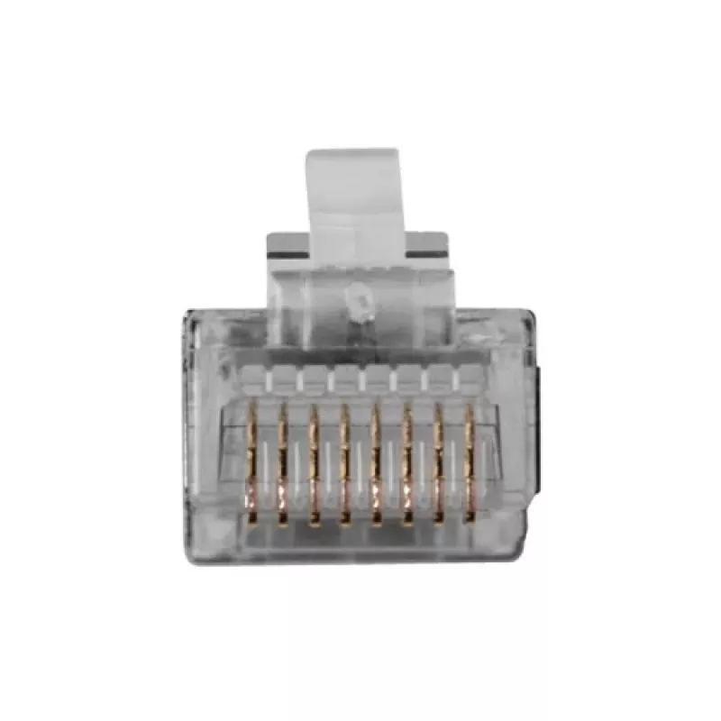 Conector modular blindado ACT RJ45 (8P/8C) para cabo redondo com condutores maciços