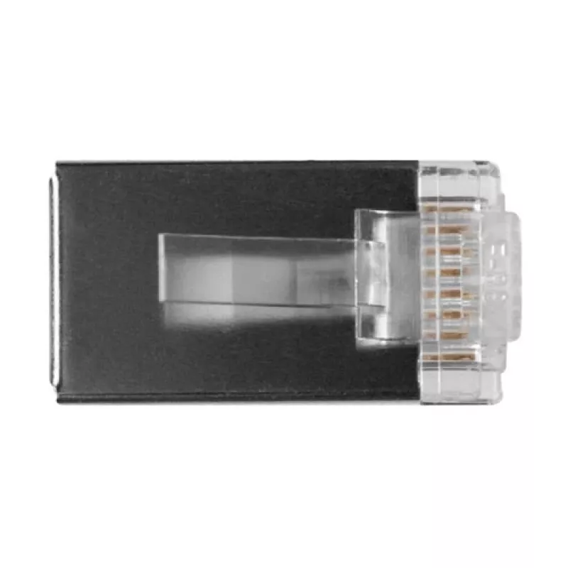 Conector modular blindado ACT RJ45 (8P/8C) para cabo redondo com condutores maciços