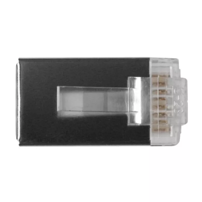 Conector modular blindado ACT RJ45 (8P/8C) CAT6 para cabo redondo com condutores maciços ou flexíveis