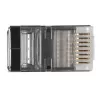 Conector modular blindado ACT RJ45 (8P/8C) CAT6 para cabo redondo com condutores maciços ou flexíveis