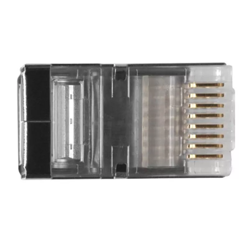 Conector modular blindado ACT RJ45 (8P/8C) CAT6 para cabo redondo com condutores maciços ou flexíveis